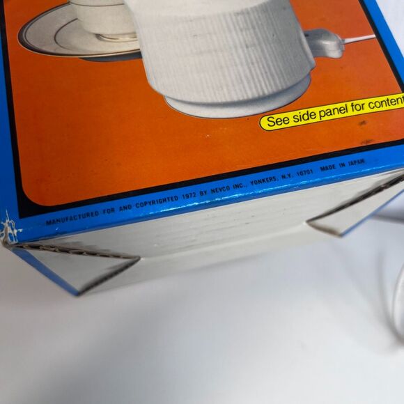 VTG NEW 1972 Nevco 6 Cup Porcelain Electric Heater Water Coffee Nautical Ship - Picture 11 of 12